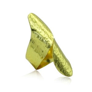 Vintage Statement Brass Geometric <b>Ring</b> 18K Gold Plated <b>Plain</b> Inlay Unisex Fashionable Stylish Children Gift Occasions - Product Image 2