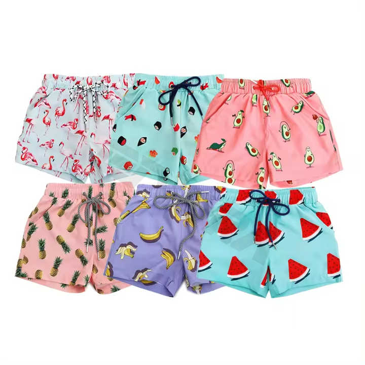 Wholesale Men's  Satin Printed Boxers Shorts Loose Pajamas Bottom Nightwear OEM and ODM Design