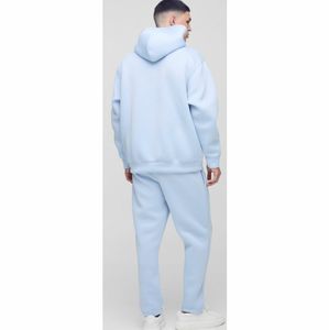 ชุดกางเกงวิ่งเข้ารูปสำหรับผู้ชายชุดติดตามโลโก้แบบกำหนดเองพร้อมปกเสื้อมีฮู้ด100% ผ้าฝ้ายพิมพ์ลายเทคนิคสำหรับยิมกีฬา - Product Image 2