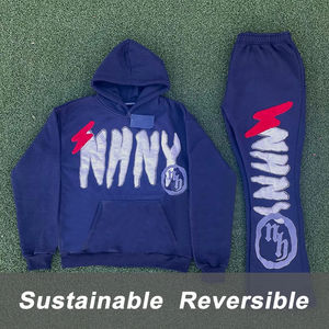 New Arrival Puff Printing Elegant Tracksuit for Women USA Size Pullover flare sweatpants <b>full</b> <b>zip</b> <b>up</b> <b>hoodie</b> tracksuit - Product Image 5