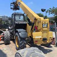 Chariot télescopique Caterpillar TH414 d'occasion, 2 tonnes, haute performance, diesel, tout-terrain, 4x4, avec mât à trois sections, hauteur de levage de 13,7 m