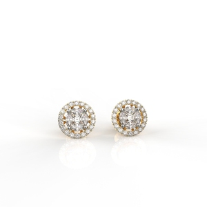 Avarta 18K ตุ้มหูเพชรทรงรีสีทองสวยงามต่างหูธรรมชาติสี D-VVA ใส - Product Image 6