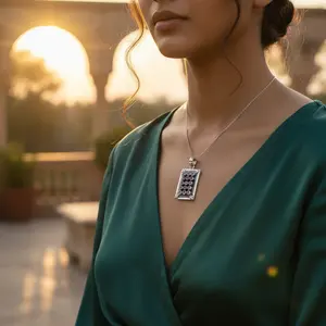 Handmade 925 Silver Pendant with Emerald Cut Amethyst <b>Rose</b> Gold and <b>Quartz</b> Gemstones Charm for Women <b>Jewelry</b> Gift - Product Image 3