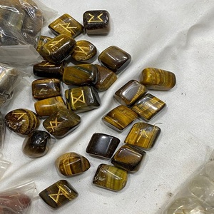 Tiger Eye Rune Set Gemstone Agate Natural Reiki Set Rune Set Wholesale Natural <b>Crystal</b> Top Selling - Product Image 2