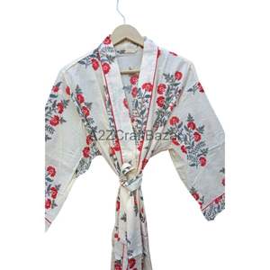 Bata de Baño Térmica de Algodón con Diseño de Aves y Flores, Talla Única, para Primavera, Verano, Otoño, Invierno, Traje de Baño y Camisón - Product Image 4