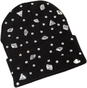 All Colors Are Available of Rhinestones Work on <b>Overall</b> Beanies Manufacturer Custom Rhinestones <b>Winter</b> Knitted Hats Beanie - Product Image 6