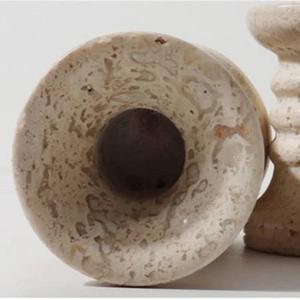 Juego de Portavelas de Piedra Travertino Ondulado, Diseño Elegante Hecho a Mano, Textura Natural Duradera para Decoración Moderna del Hogar - Product Image 4
