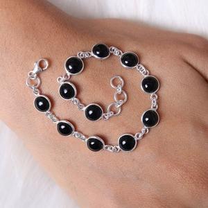 Pulsera de ónix negro con piedras preciosas hechas a mano de Plata de Ley 925, joyería clásica sólida 925, regalo de boda de la mejor calidad, joyería de estilo bohemio - Product Image 5
