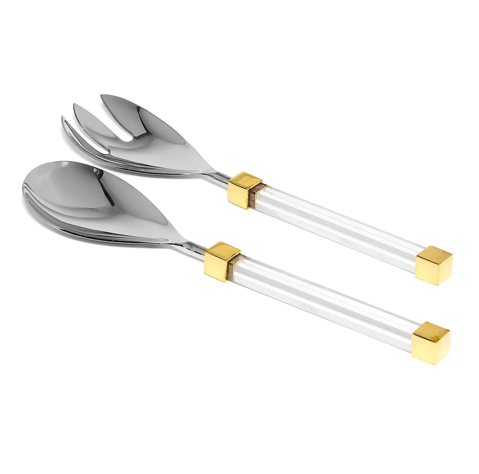 Sendok garpu gagang akrilik sendok baja tahan karat dan kerajinan tangan desain kuningan harga terbaik