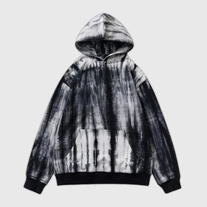 Sweats à capuche en coton de haute qualité Boxy Drop Shoulder No String Tie Dye Hoodie pour homme - Product Image 4