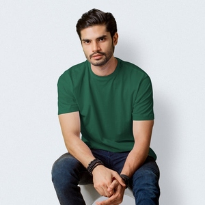 T-shirt ample 100 % coton personnalisé, coupe classique, épaules tombantes, tricoté respirant pour homme, haute qualité - Product Image 2