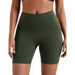 Quantité minimale de commande bas plaine couleur unie femmes taille haute sans couture Fitness Gym entraînement Shorts conception personnalisée taille élastique Yoga Shorts - Product Image 5