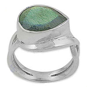 Bague de fiançailles classique en argent 925 avec pierre naturelle verte, sertie clos, style minimaliste, pour femme, à porter au quotidien, cadeau - Product Image 1