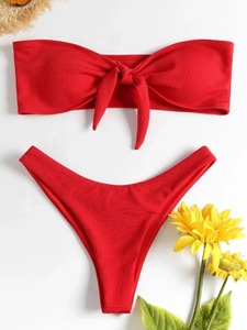 Sexy Bandeau Push-Up Bikini Set-Brasileño Tanga Traje de baño para mujer" - Product Image 3