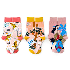 Chaussettes colorées au design amusant et original avec logo sur le bas, en mélange de coton, motif uni, pour l'hiver – Vente en gros - Product Image 6