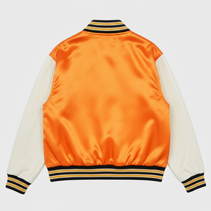 Chaqueta Universitaria Clásica Personalizada de Satén Sólido con Bordado y Revestimiento, 100% Poliéster, Invierno, Hombre, Alta Calidad - Product Image 2