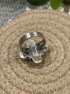 แหวนหอยสังข์สีชมพูทำด้วยมือสไตล์ตะวันตกเฉียงใต้ทำด้วยมือทำจากเงินสเตอร์ลิงขนาดหรูหราเครื่องประดับ10.5สำหรับโอกาสพิเศษ - Product Image 2