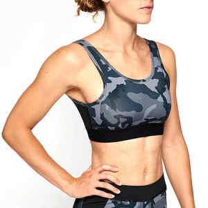 Camouflage imprimé personnalisé grande taille léger sans couture sur le devant lavé soutien élevé sangle réglable soutien-gorge de sport pour femmes pour le Yoga - Product Image 1