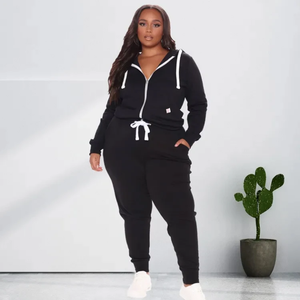 เสื้อผ้ากีฬาแขนยาวมีฮู้ดแบบหลวมมีซิปสำหรับผู้หญิงชุดวิ่งออกกำลังกายในฤดูหนาว - Product Image 3