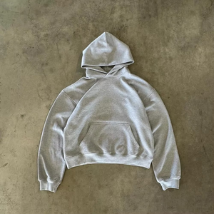 Ensemble sweat-shirt et pantalon de survêtement pour hommes avec coupe Boxy surdimensionnée 100 coton à capuche en éponge française - Product Image 4