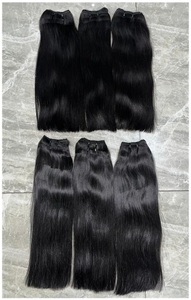 100% Pure Virgin Indian Temple Cabello humano crudo Onda de agua recta sin procesar con textura profunda natural suave Cabello saludable - Product Image 6