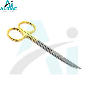 ALMAC Acero inoxidable oro mango Supercut una hoja dentada dos piezas inoxidable Steal Iris Tijeras-recto y curvo - Product Image 2