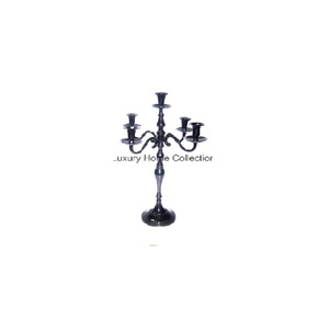Candelero decorativo de Metal de Color brillante Negro y soporte diseñador elegante mesa de boda centro de mesa suministros hechos a mano - Product Image 1
