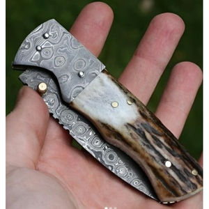 Cuchillo Plegable de Acero Inoxidable de Alta Calidad con Mango de Hueso, Diseño Exclusivo, Hecho a Mano, EDC, para Corte, Bolsillo, Camping, Caza, Bowie, OEM - Product Image 6