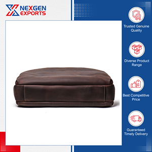 Venta Exclusiva de Maletín Rígido para Portátil de Cuero Genuino de Calidad Estándar con Cierre de Cremallera, Opción de Logotipo Personalizado y Pedidos al por Mayor - Product Image 4