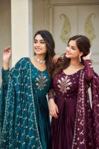 Vestido de rayón crepé con cuello redondo 2024 para mujer de talla grande Casual hasta el suelo estampado Floral bordado Patchwork lavable Rangoli tejido - Product Image 5