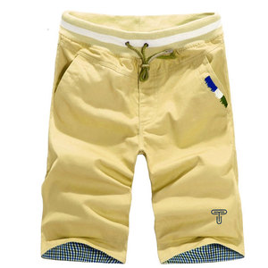 กางเกงขาสั้นใส่สบายสำหรับผู้ชายใส่ในฤดูร้อนมาใหม่พร้อมตกแต่งลวดลายสีพื้นระบายอากาศได้ดีเป็นมิตรกับสิ่งแวดล้อม - Product Image 1