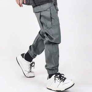 Tela suave de algodón de alta calidad personalizado Color sólido hombres Cargo último diseño hombres cordón cintura Cargo pantalón Multi bolsillos - Product Image 2