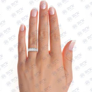 1.75 TCW rond Briliiant coupe 5 pierre Moissanite bague pour femmes/anniversaire cadeau bague bande pour amour cadeau d'anniversaire - Product Image 3