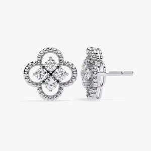 Latest Design Lab Grown Round Diamond <b>Earrings</b> In 14K White Gold Trending Fine Jewelry <b>Earring</b> for Women - Product Image 1