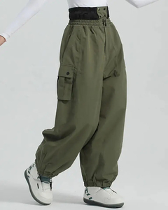 Pantalon de ski professionnel écologique imperméable avec fermeture éclair, coupe ample, pour femmes et hommes, coupe-vent, isolé, thermique, cargo, sports d'hiver - Product Image 6