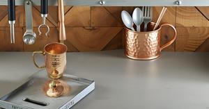 Cobre martillado Moscú Mule Taza de cerámica Diseño moderno único Cobre sólido Barware para taza de regalo - Product Image 6