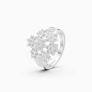 Bague de fiançailles en diamant de laboratoire de style fleur ronde avec 1,18 ct |   En or jaune, blanc et rose 9 carats - Product Image 2