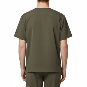 Uniformes Médicos Personalizados Ligeros de Satén Unisex con Cuello en V, Uniforme de Enfermería con Múltiples Bolsillos - Product Image 6