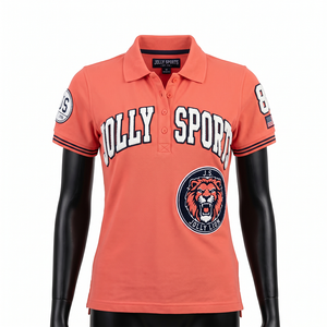 Womens 220 GSM Premium Cotton Pique Polo Shirt <b>Rust</b> Brown Short Sleeve Custom Chenille Patch Embroidery Logo Casual Fit - Product Image 2