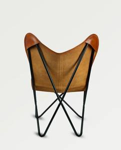 Chaise papillon en cuir de style antique chaise de loisirs pliable intérieure/extérieure rustique pour bureau salle à manger salon relaxant - Product Image 3