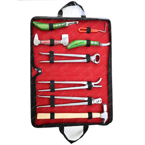 Herramienta para herrar de la mejor calidad, Kit de herramientas para recortar pezuñas de caballo, cuchillos para pezuñas, herramienta para recortar, pinzas para pezuñas, martillo, cuchillo, amortiguador - Product Image 1