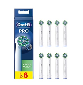 Oral-B CrossAction Replacement <b>Toothbrush</b> <b>Heads</b> for <b>Electric</b> <b>Toothbrush</b>, Blue, 8 Pieces - Product Image 1