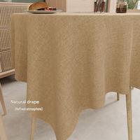 Nappe ronde en lin fin sur mesure, tissée, pour mariage, banquet, hôtel, maison, salle à manger, fête, décoration