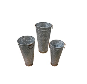 Macetas de jardín de Metal galvanizado moderno con maceta de cubo, macetas de jardín, maceta galvanizada para interiores y exteriores - Product Image 6