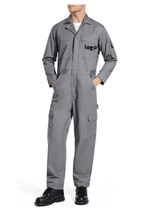 ชุดจั๊มพ์สูททำงานแขนยาวสำหรับผู้ชาย,ชุดหมีขนาดใหญ่ผ้าคอตตอน65% โพลีเอสเตอร์35% ปิดด้วยซิปเครื่องซักผ้าจำนวนมาก - Product Image 6