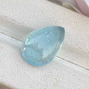Color superior brillante aguamarina 6,73 quilates forma de pera cabujón piedra preciosa suelta Natural para la fabricación de joyas buena forma de cuenta de brillo - Product Image 1