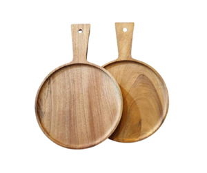 Plateau en bois durable, assiette pour aliments chauds, forme et taille personnalisées, fabriqué à partir de nombreux types de bois massif naturel pour la cuisine et la salle à manger - Product Image 1