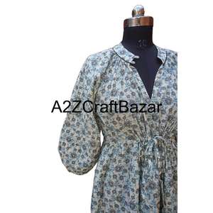 Vestido Floral Midi Vintage Himanshi Coreano, Ecológico, Transpirable, de Algodón, Cintura Natural, Manga Larga, Ajuste Casual y Cómodo - Product Image 4