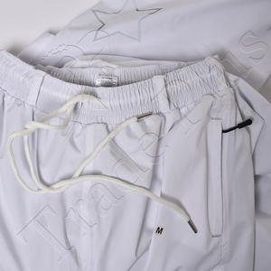 Pantalon cargo unisexe à imprimé étoiles blanches, cordon de serrage, taille élastique, respirant, polyester, style adulte - Product Image 2