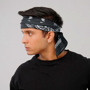 Wholesale 100% Cotton Spring Fashionable Custom Logo Cycling Bandana Custom Size Square <b>Scarf</b> <b>Floral</b> Soft Digital Hand Drawn - Product Image 4